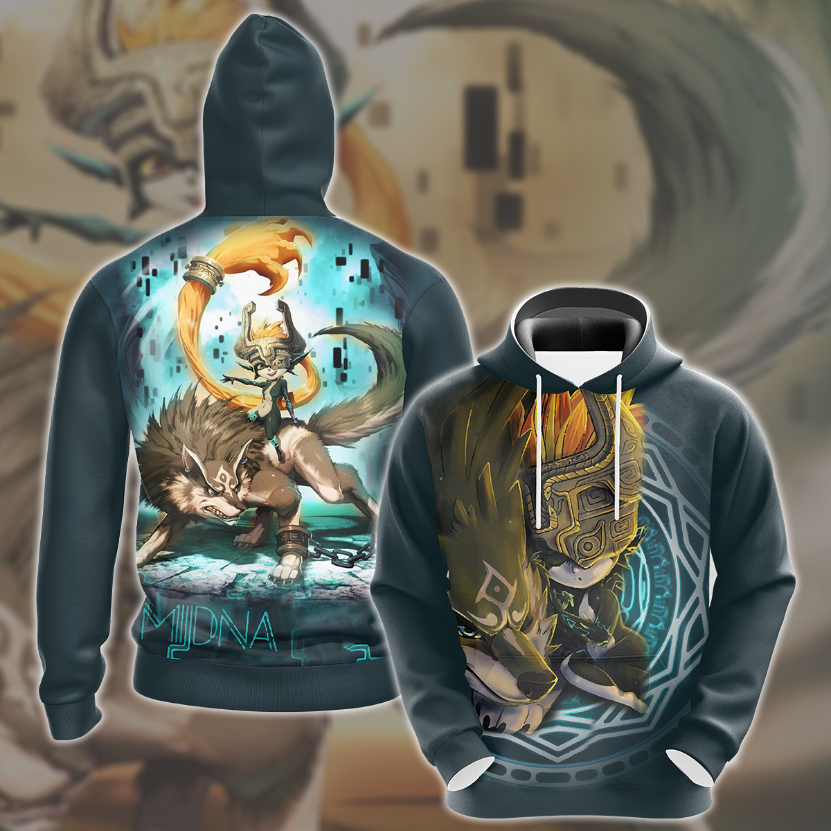 The Legend Of Zelda Midna And Link Wolf Unisex 3D T-shirt Hoodie S