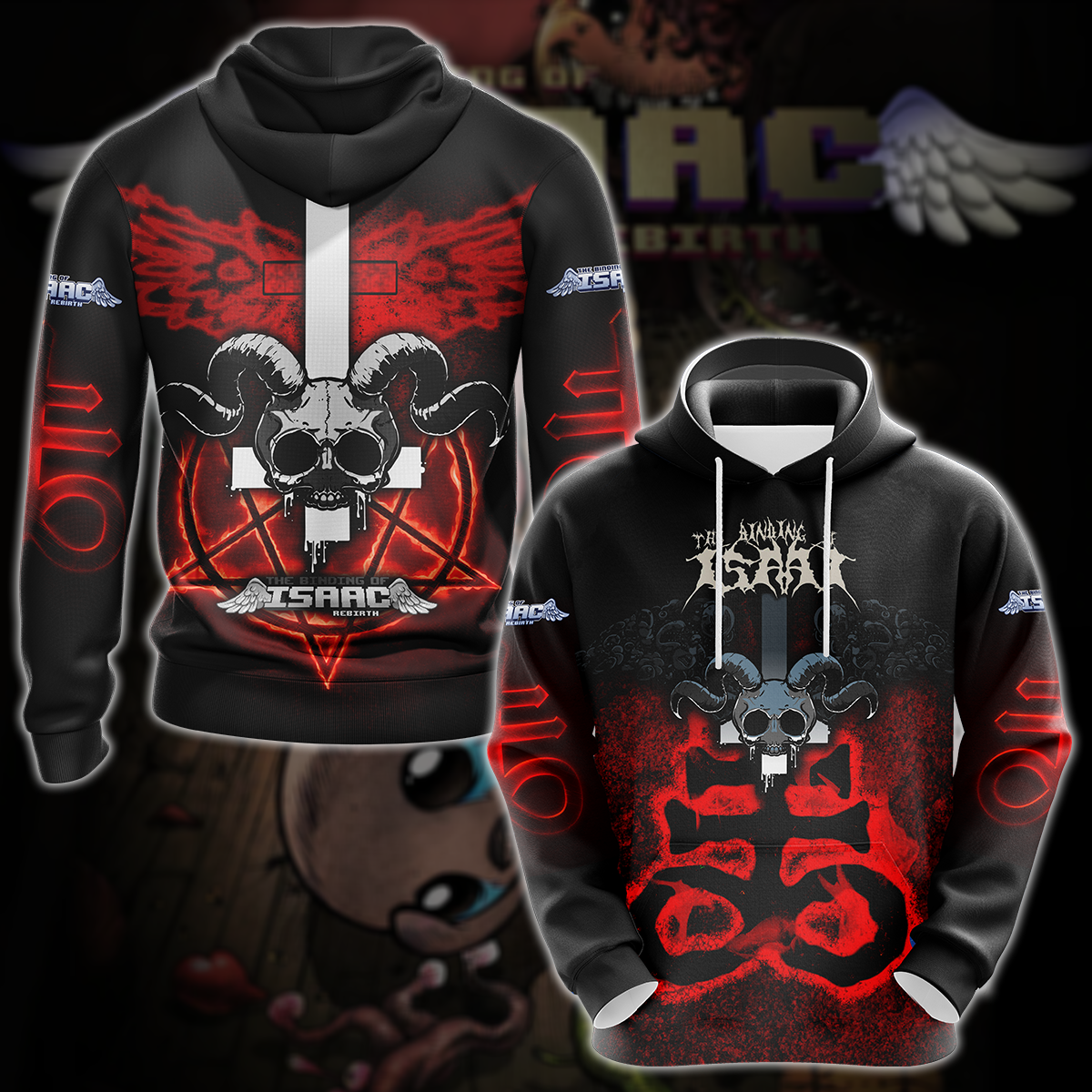 The Binding of Isaac: Rebirth Video Game 3D All Over Printed T-shirt Tank Top Zip Hoodie Pullover Hoodie Hawaiian Shirt Beach Shorts Jogger Hoodie S