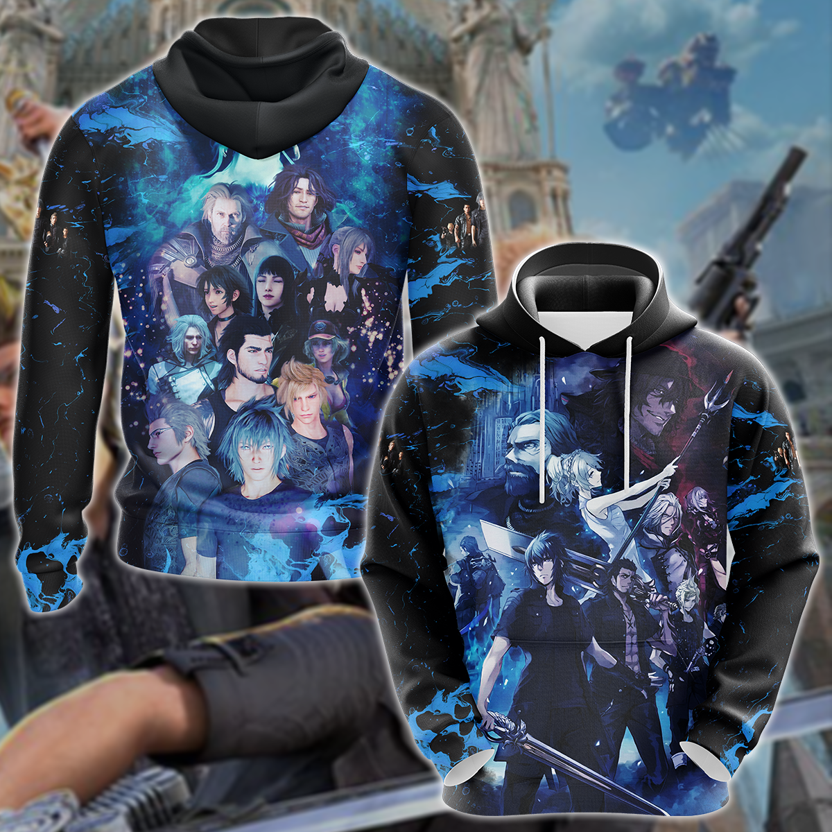 Final Fantasy XV Video Game 3D All Over Print T-shirt Tank Top Zip Hoodie Pullover Hoodie Hawaiian Shirt Beach Shorts Jogger Hoodie S