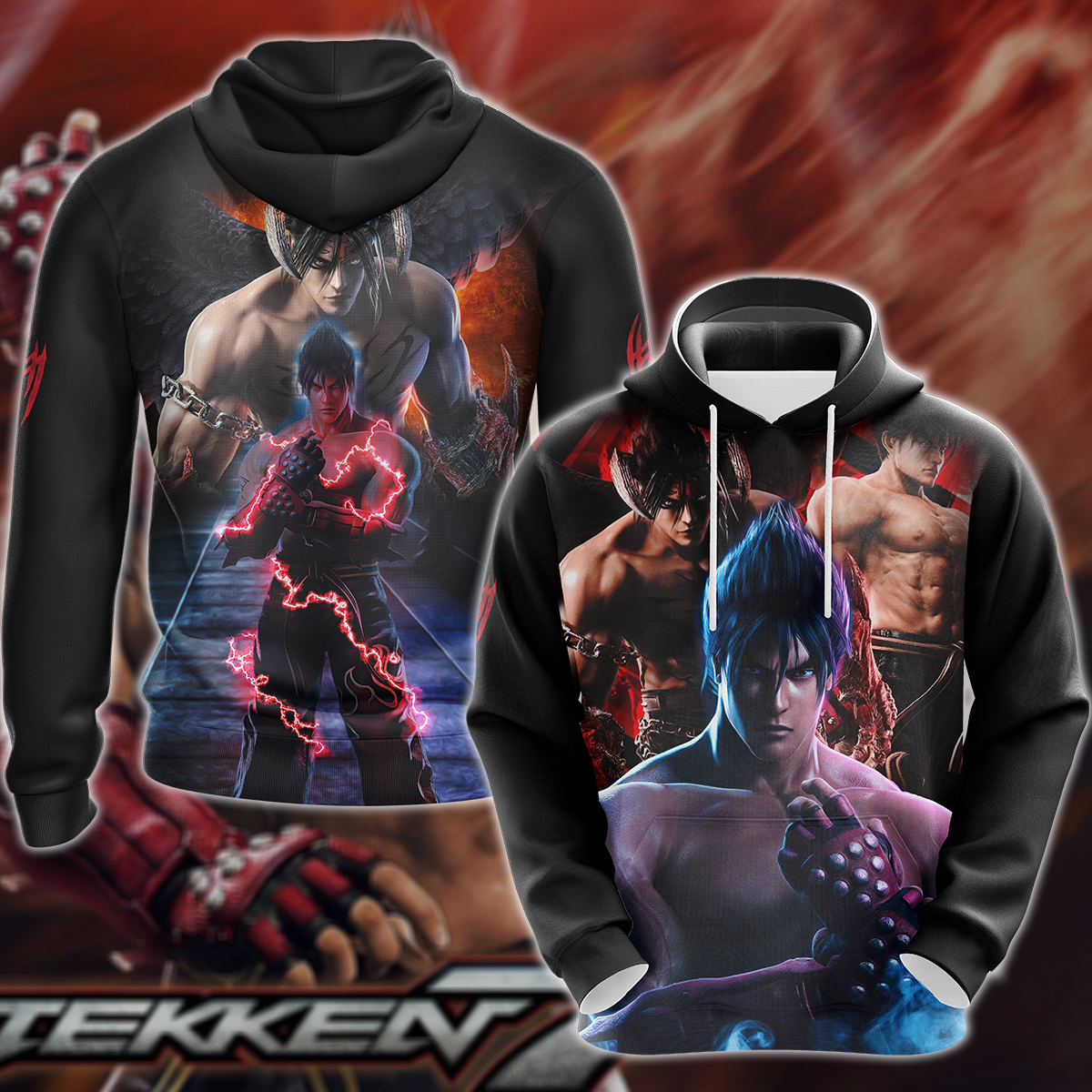 Tekken Jin Kazama Video Game 3D All Over Print T-shirt Tank Top Zip Hoodie Pullover Hoodie Hawaiian Shirt Beach Shorts Jogger Hoodie S