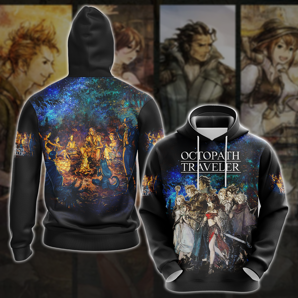 Octopath Traveler II Video Game 3D All Over Printed T-shirt Tank Top Zip Hoodie Pullover Hoodie Hawaiian Shirt Beach Shorts Jogger Hoodie S