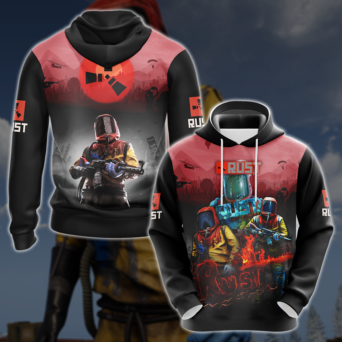 Rust Video Game 3D All Over Printed T-shirt Tank Top Zip Hoodie Pullover Hoodie Hawaiian Shirt Beach Shorts Jogger Hoodie S