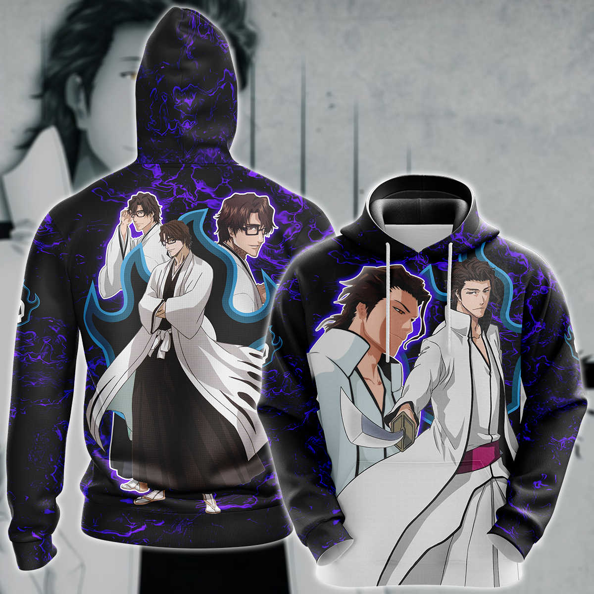 Bleach Sousuke Aizen Anime Manga 3D All Over Print T-shirt Tank Top Zip Hoodie Pullover Hoodie Hawaiian Shirt Beach Shorts Jogger Hoodie S