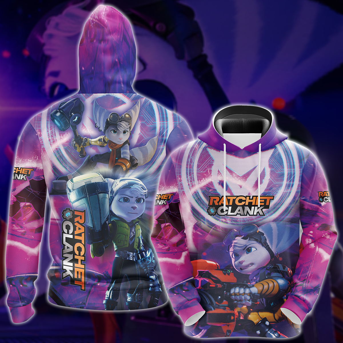 Ratchet & Clank Video Game All Over Printed T-shirt Tank Top Zip Hoodie Pullover Hoodie Hawaiian Shirt Beach Shorts Joggers Hoodie S
