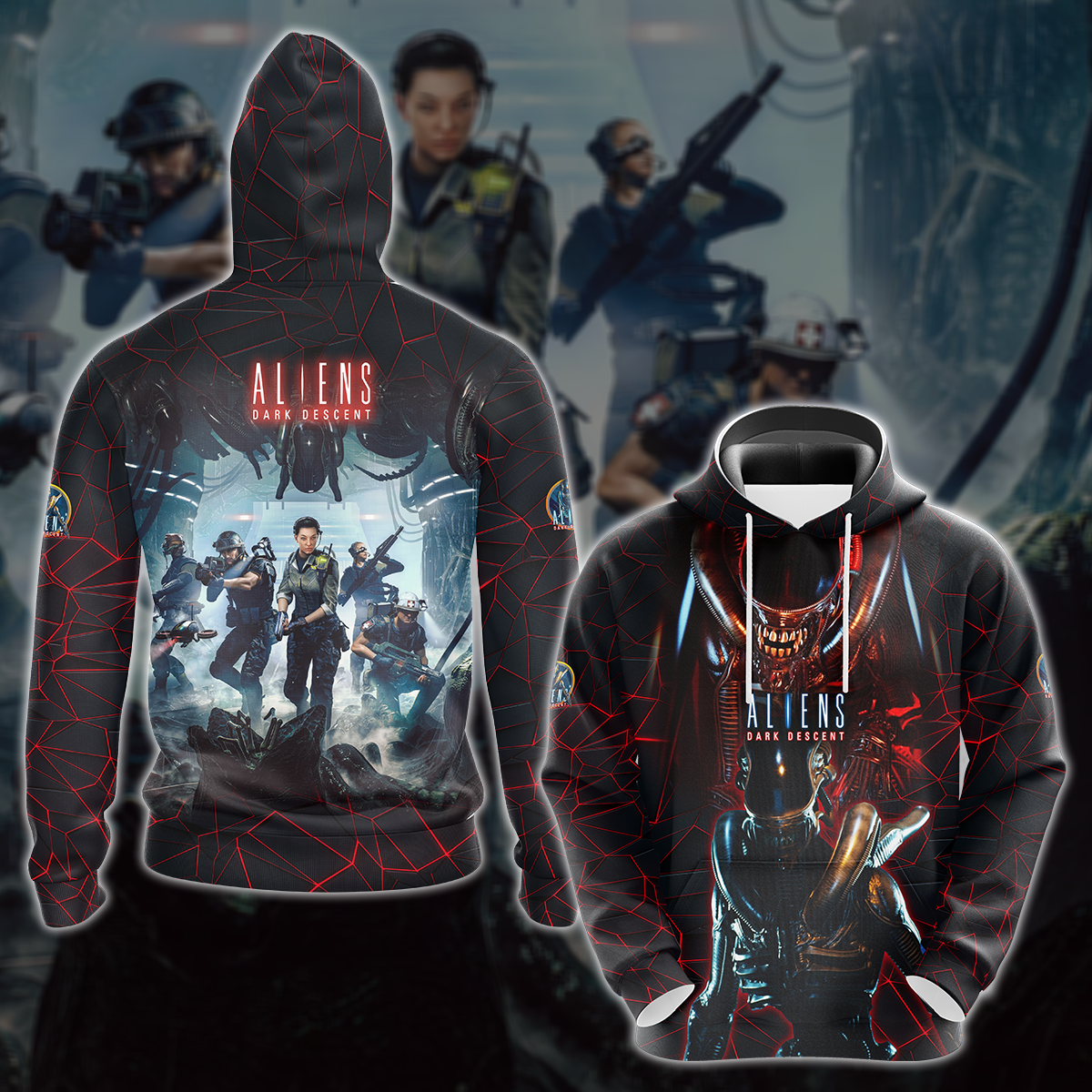 Aliens: Dark Descent Video Game 3D All Over Printed T-shirt Tank Top Zip Hoodie Pullover Hoodie Hawaiian Shirt Beach Shorts Jogger Hoodie S