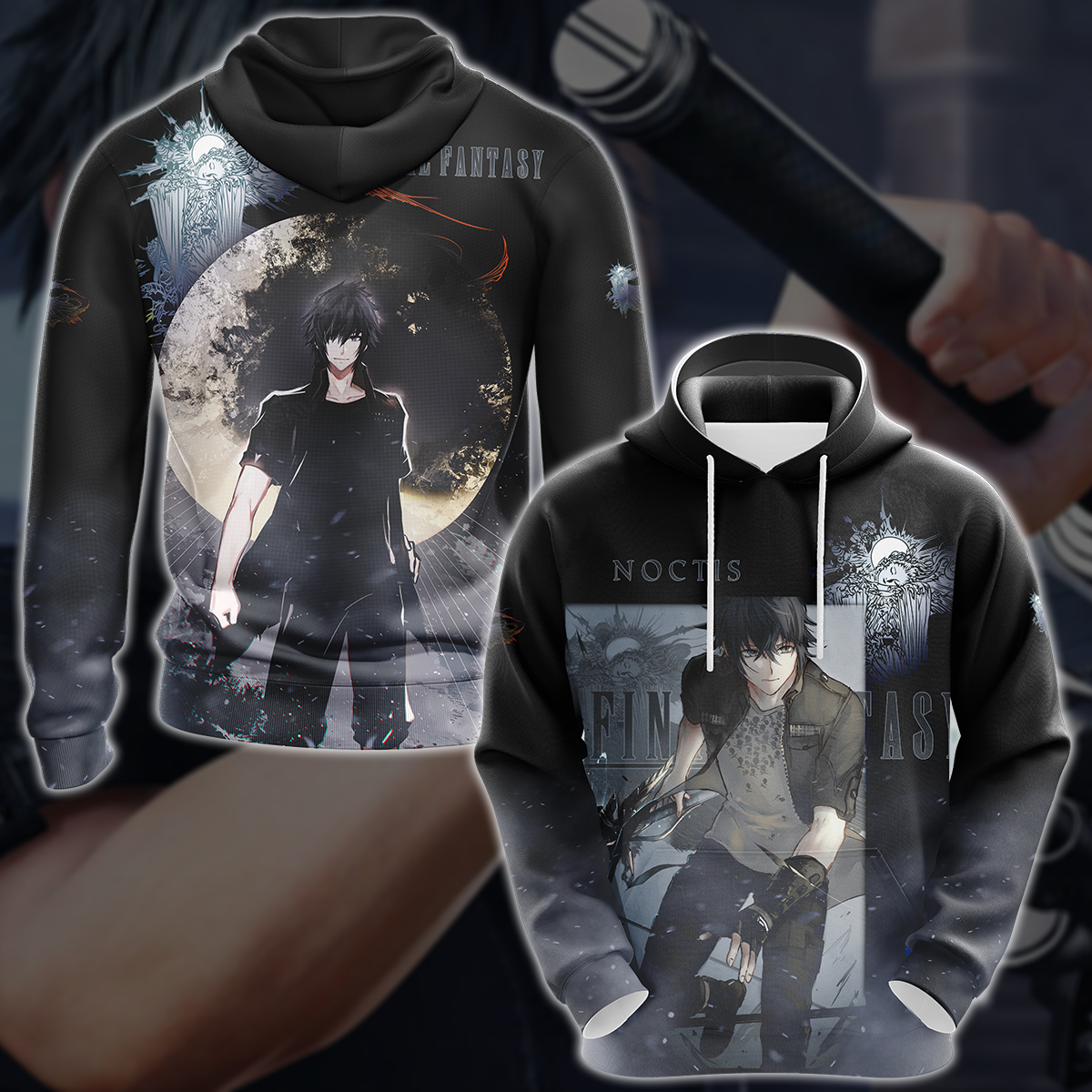 Final Fantasy XV Noctis Video Game 3D All Over Print T-shirt Tank Top Zip Hoodie Pullover Hoodie Hawaiian Shirt Beach Shorts Jogger Hoodie S