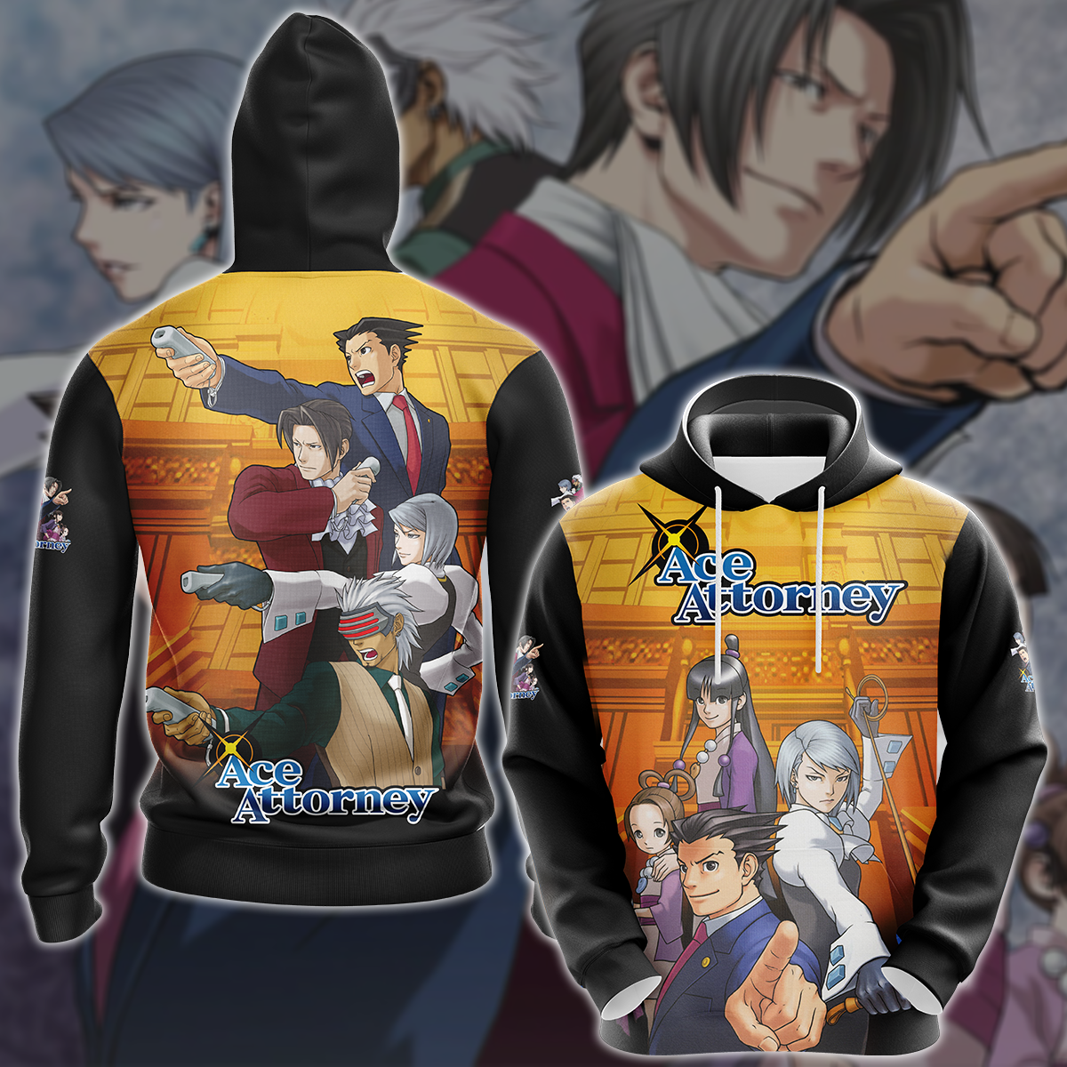 Ace Attorney Anime Manga 3D All Over Printed T-shirt Tank Top Zip Hoodie Pullover Hoodie Hawaiian Shirt Beach Shorts Jogger Hoodie S