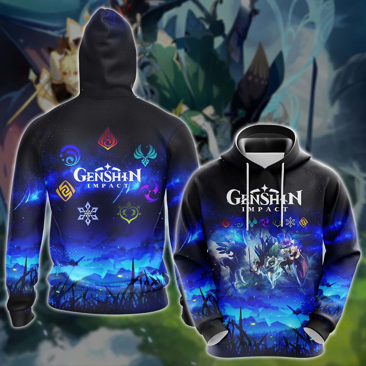 Genshin Impact Video Game 3D All Over Printed T-shirt Tank Top Zip Hoodie Pullover Hoodie Hawaiian Shirt Beach Shorts Jogger Hoodie S