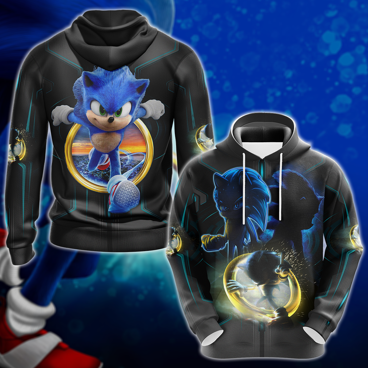Sonic The Hedgehog Video Game 3D All Over Print T-shirt Tank Top Zip Hoodie Pullover Hoodie Hawaiian Shirt Beach Shorts Jogger Hoodie S