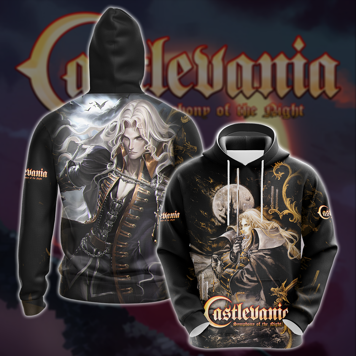 Castlevania: Symphony of the Night Video Game 3D All Over Printed T-shirt Tank Top Zip Hoodie Pullover Hoodie Hawaiian Shirt Beach Shorts Joggers Hoodie S