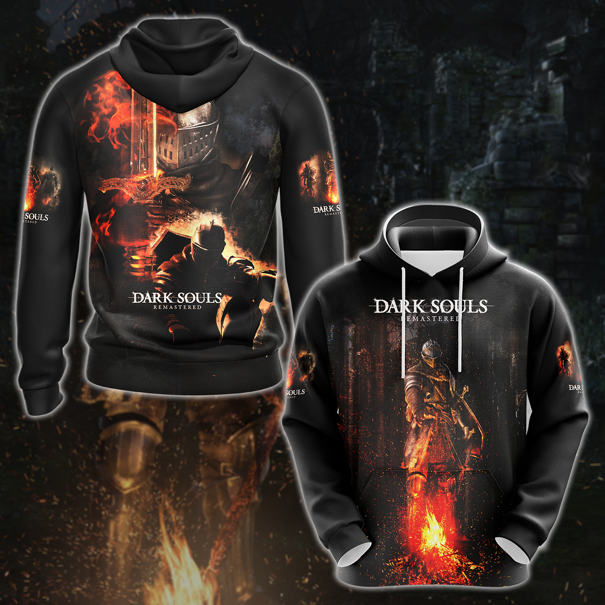 Dark Souls Remastered Video Game 3D All Over Printed T-shirt Tank Top Zip Hoodie Pullover Hoodie Hawaiian Shirt Beach Shorts Jogger Hoodie S