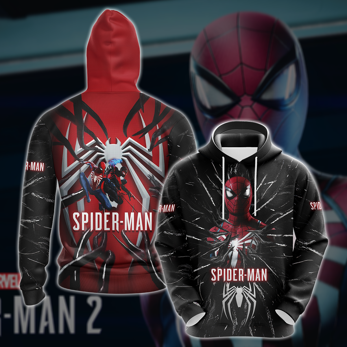 Spider-Man 2 Video Game All Over Printed T-shirt Tank Top Zip Hoodie Pullover Hoodie Hawaiian Shirt Beach Shorts Joggers Hoodie S