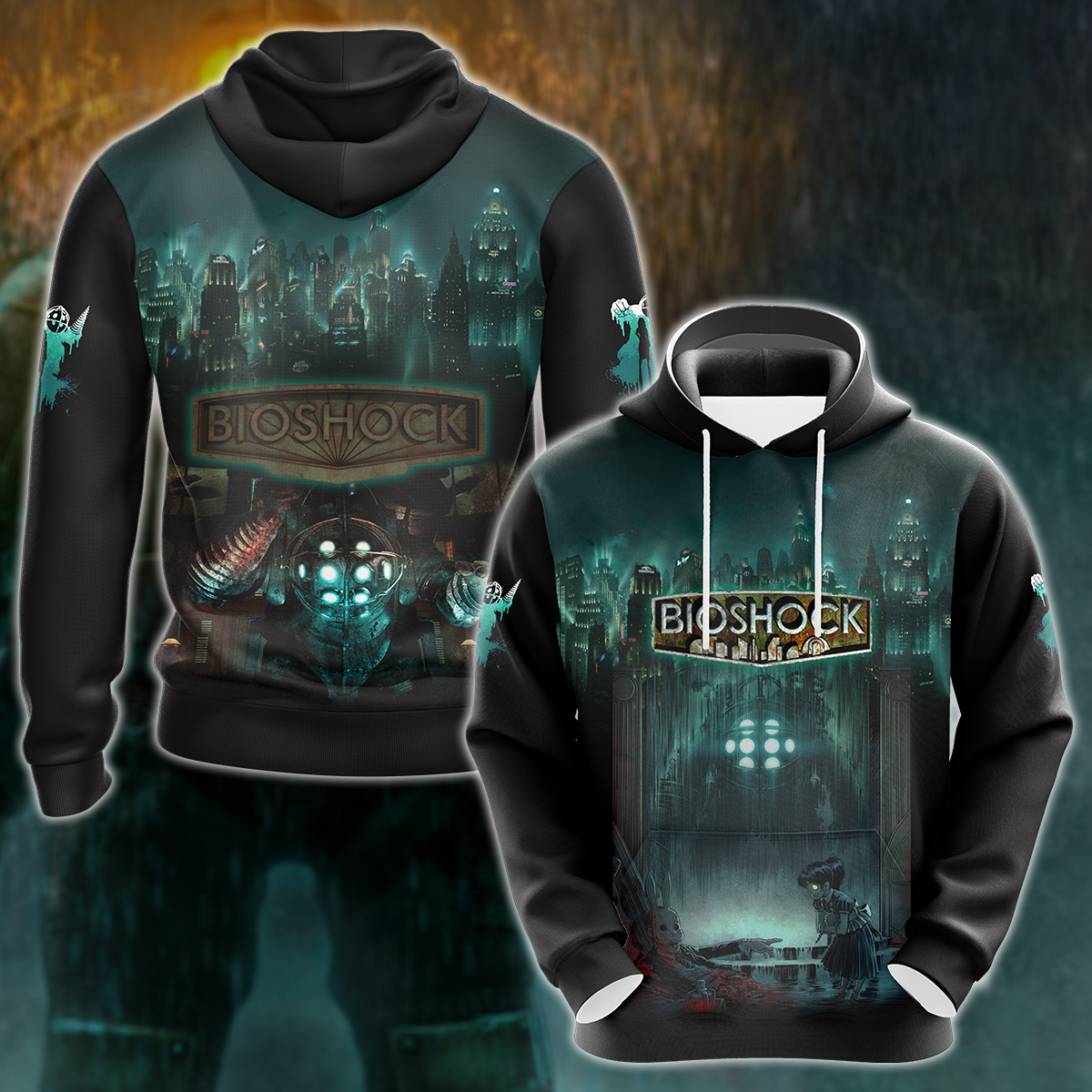 Bioshock Video Game 3D All Over Print T-shirt Tank Top Zip Hoodie Pullover Hoodie Hawaiian Shirt Beach Shorts Jogger Hoodie S