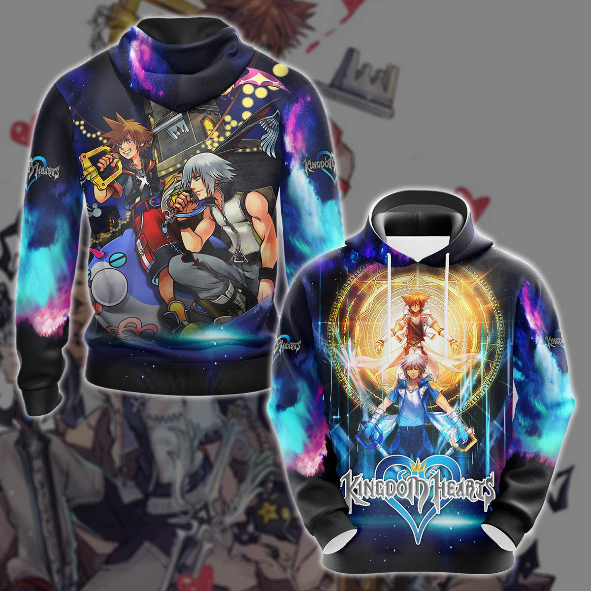 Kingdom Hearts Sora & Riku Video Game 3D All Over Printed T-shirt Tank Top Zip Hoodie Pullover Hoodie Hawaiian Shirt Beach Shorts Jogger Hoodie S
