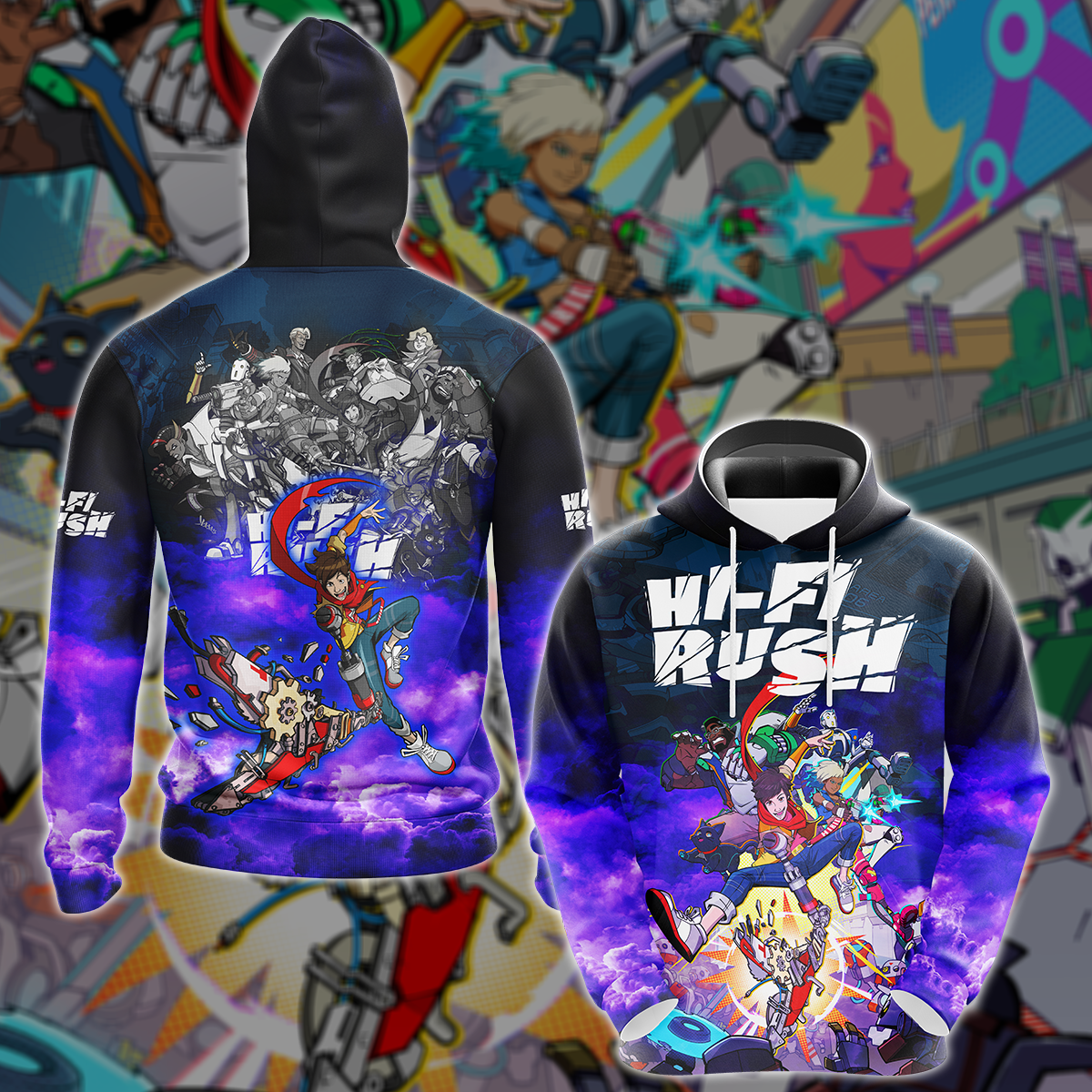 Hi-Fi RUSH Video Game 3D All Over Printed T-shirt Tank Top Zip Hoodie Pullover Hoodie Hawaiian Shirt Beach Shorts Jogger Hoodie S