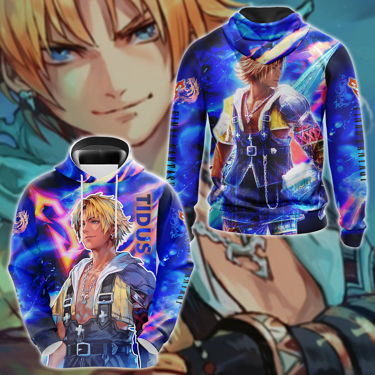 Final Fantasy X - Tidus 3D All Over Print T-shirt Tank Top Zip Hoodie Pullover Hoodie Hawaiian Shirt Beach Shorts Jogger Hoodie S