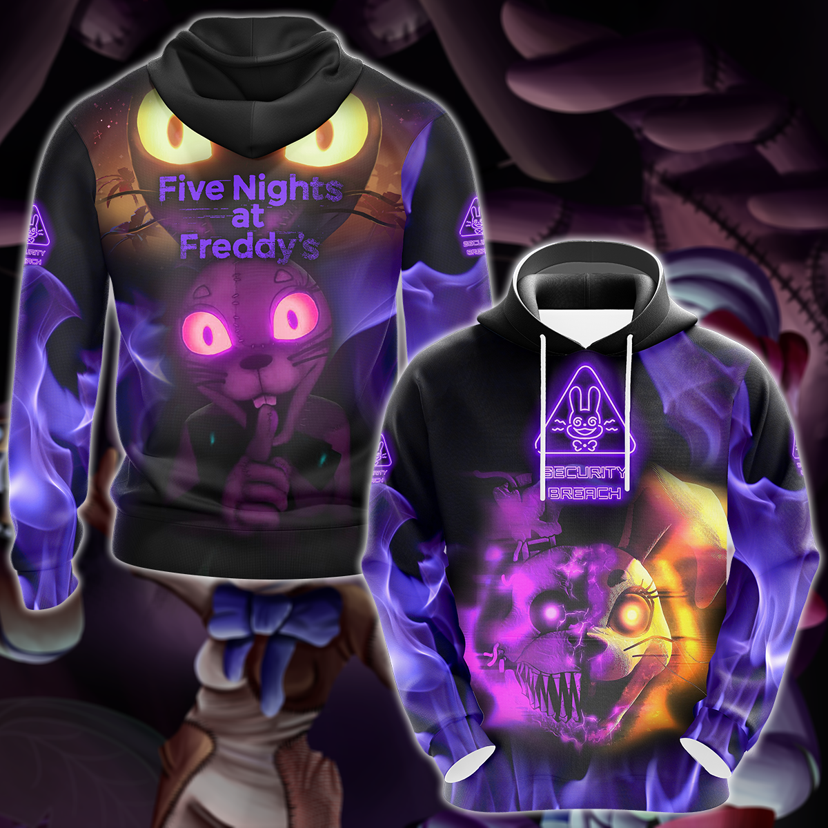 Five Nights at Freddy's: Security Breach Video Game 3D All Over Print T-shirt Tank Top Zip Hoodie Pullover Hoodie Hawaiian Shirt Beach Shorts Jogger Hoodie S