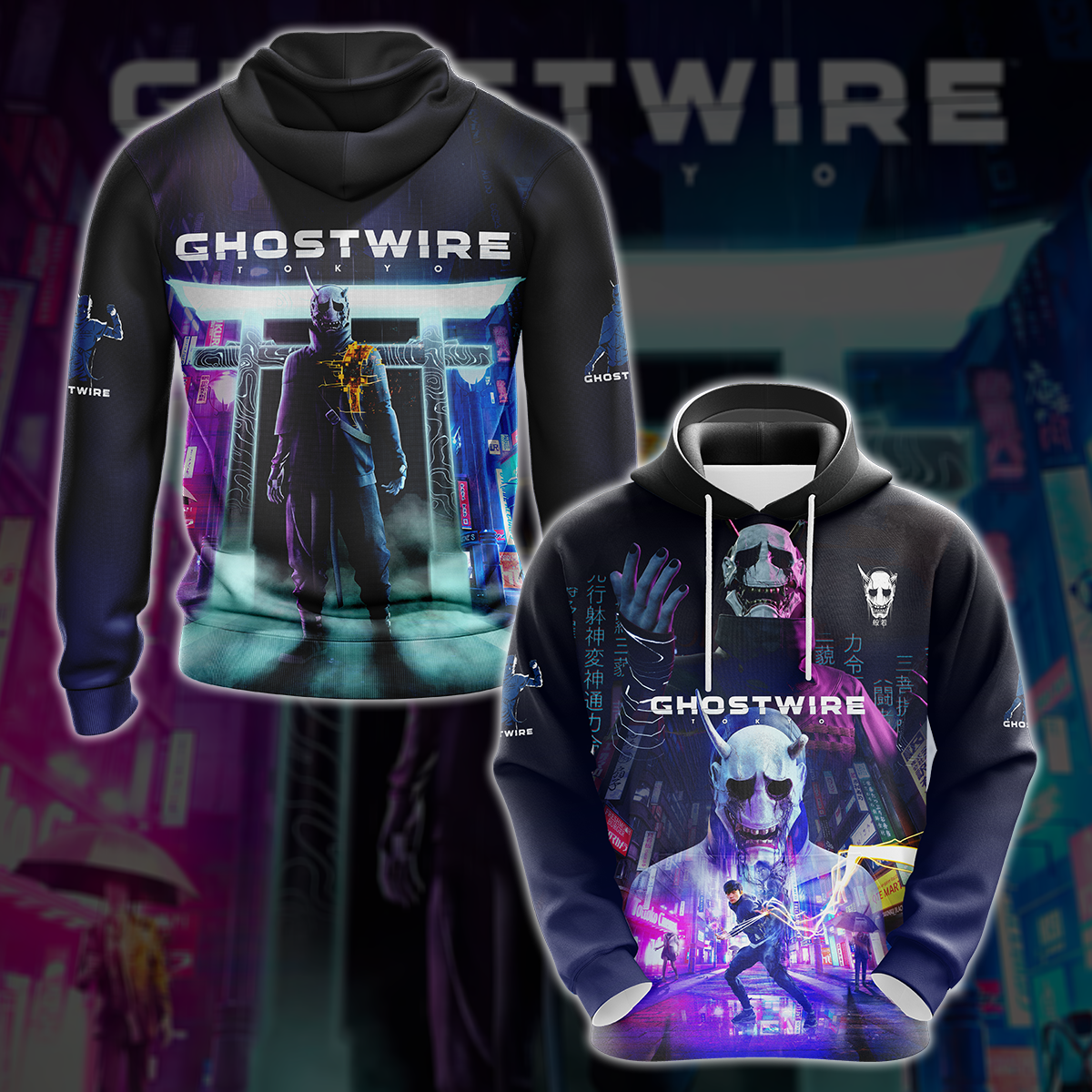 Ghostwire Tokyo Video Game 3D All Over Printed T-shirt Tank Top Zip Hoodie Pullover Hoodie Hawaiian Shirt Beach Shorts Jogger Hoodie S