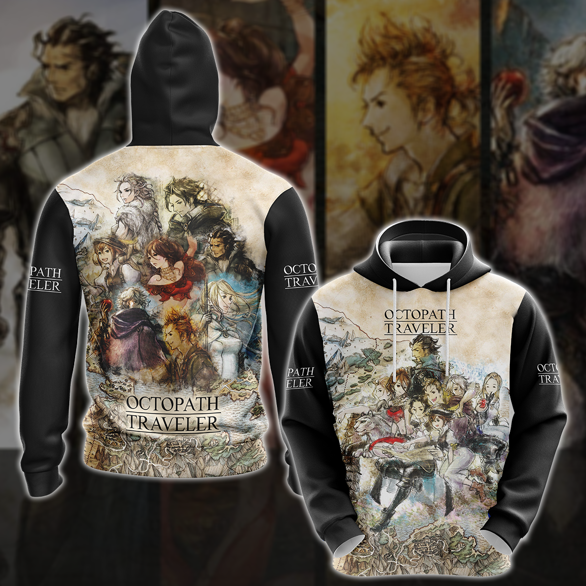 Octopath Traveler 2 Video Game 3D All Over Printed T-shirt Tank Top Zip Hoodie Pullover Hoodie Hawaiian Shirt Beach Shorts Jogger Hoodie S