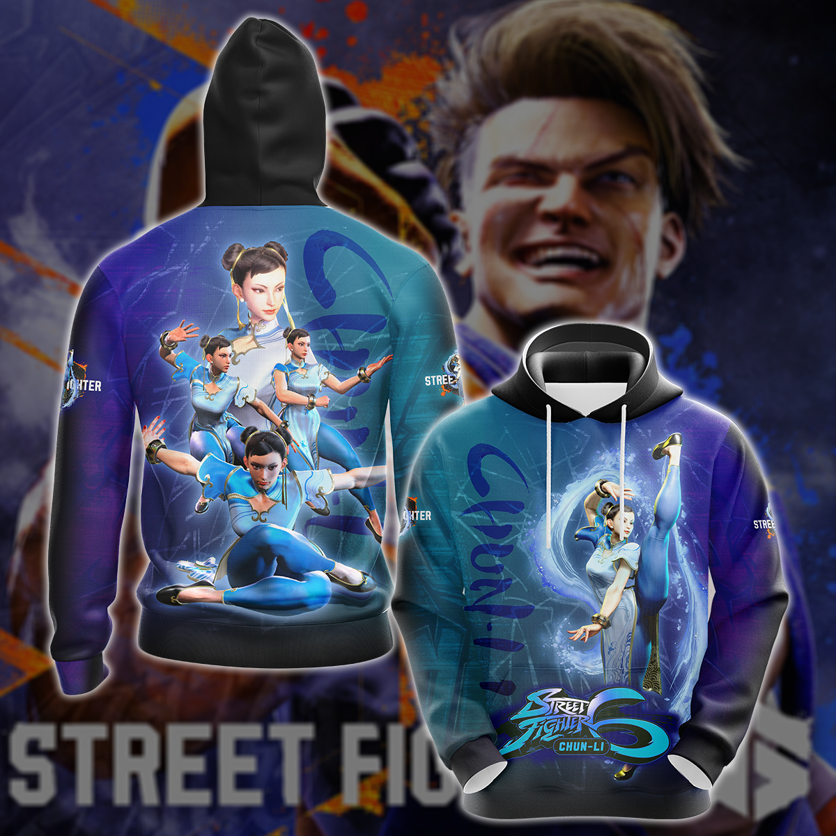 Street Fighter 6 Chun-Li Video Game All-Over T-shirt Hoodie Tank Top Hawaiian Shirt Beach Shorts Joggers Hoodie S