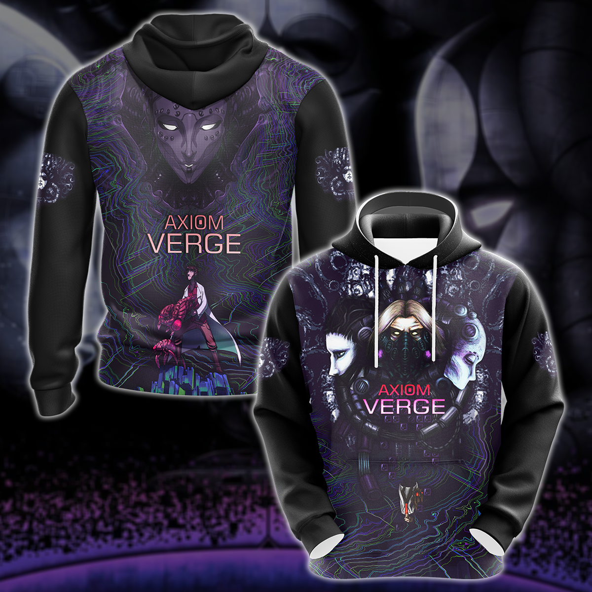 Axiom Verge Video Game 3D All Over Printed T-shirt Tank Top Zip Hoodie Pullover Hoodie Hawaiian Shirt Beach Shorts Jogger Hoodie S