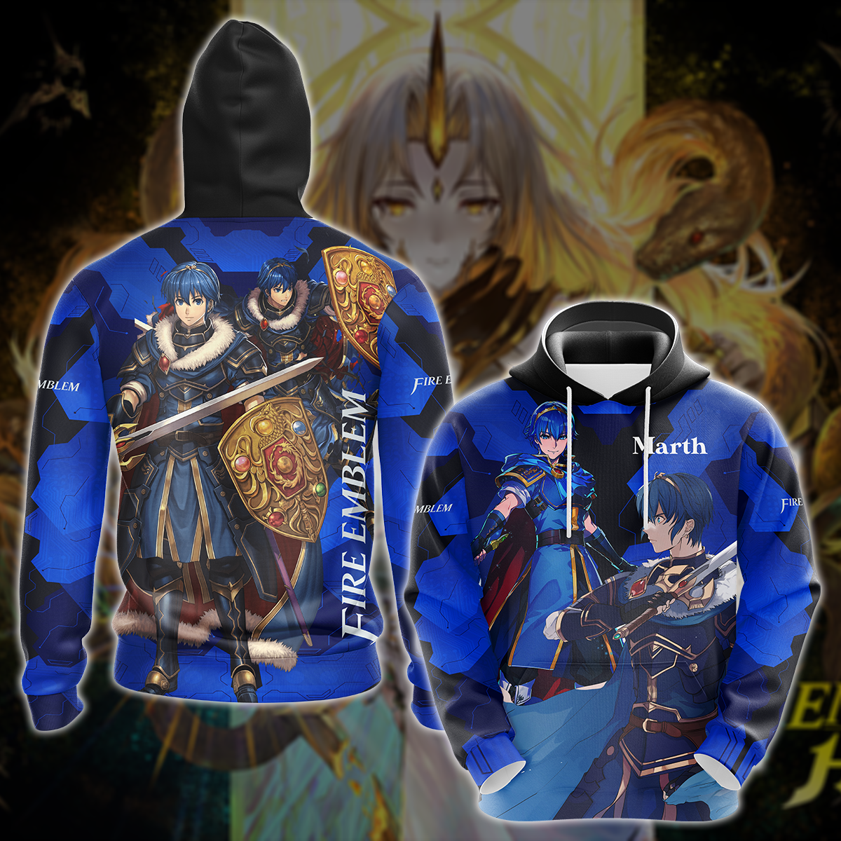 Fire Emblem Marth Video Game 3D All Over Printed T-shirt Tank Top Zip Hoodie Pullover Hoodie Hawaiian Shirt Beach Shorts Jogger Hoodie S