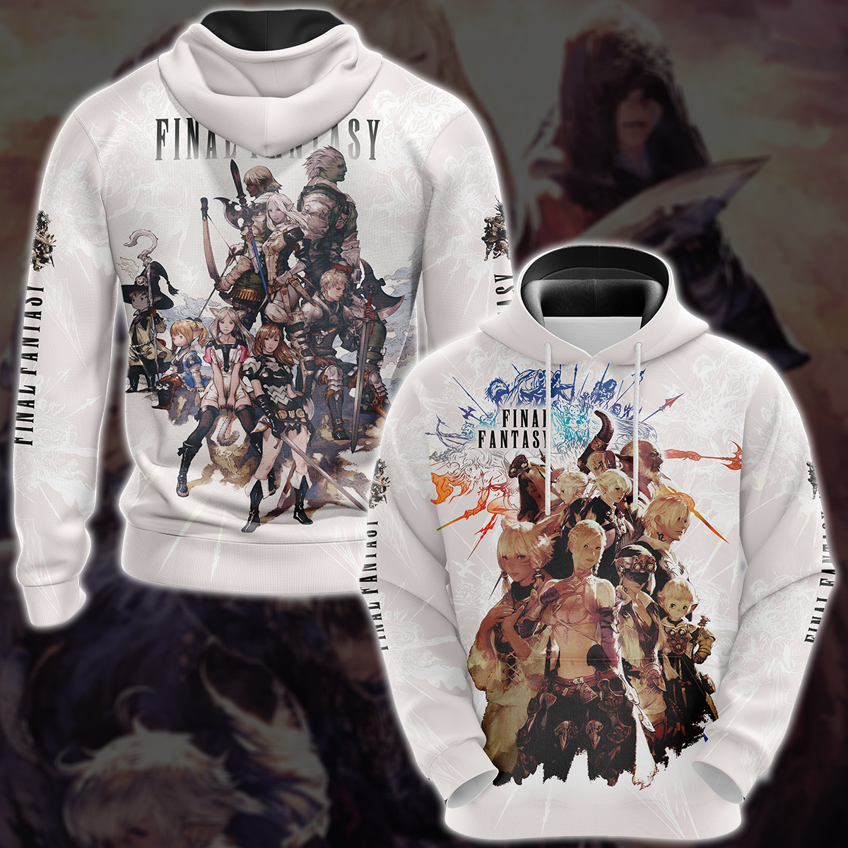 Final Fantasy XIV Video Game 3D All Over Print T-shirt Tank Top Zip Hoodie Pullover Hoodie Hawaiian Shirt Beach Shorts Jogger Hoodie S