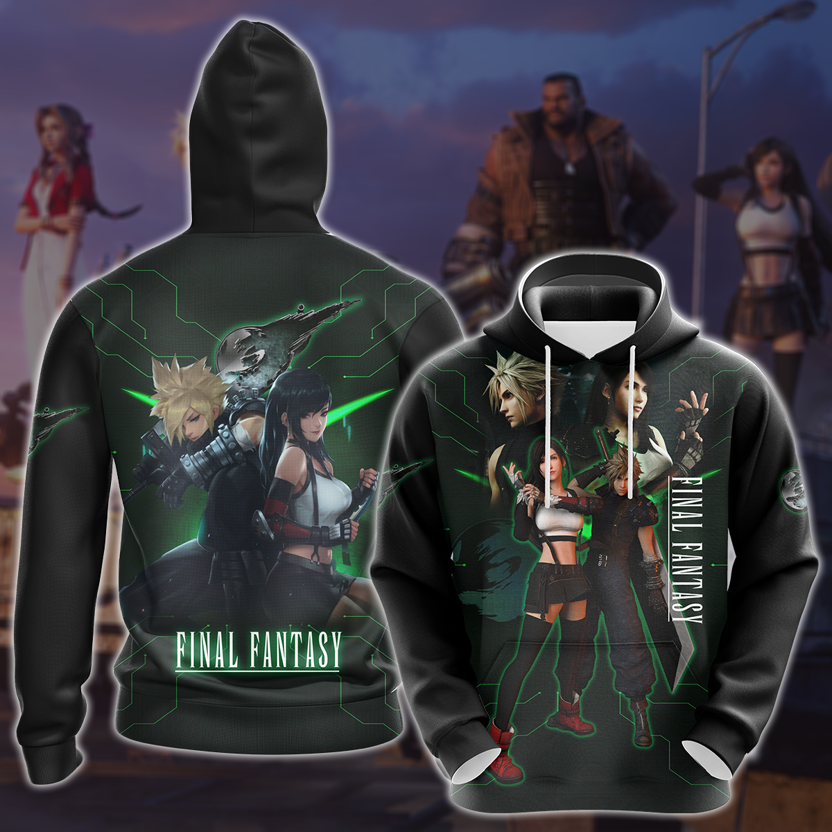 Final Fantasy VII Video Game 3D All Over Printed T-shirt Tank Top Zip Hoodie Pullover Hoodie Hawaiian Shirt Beach Shorts Joggers Hoodie S