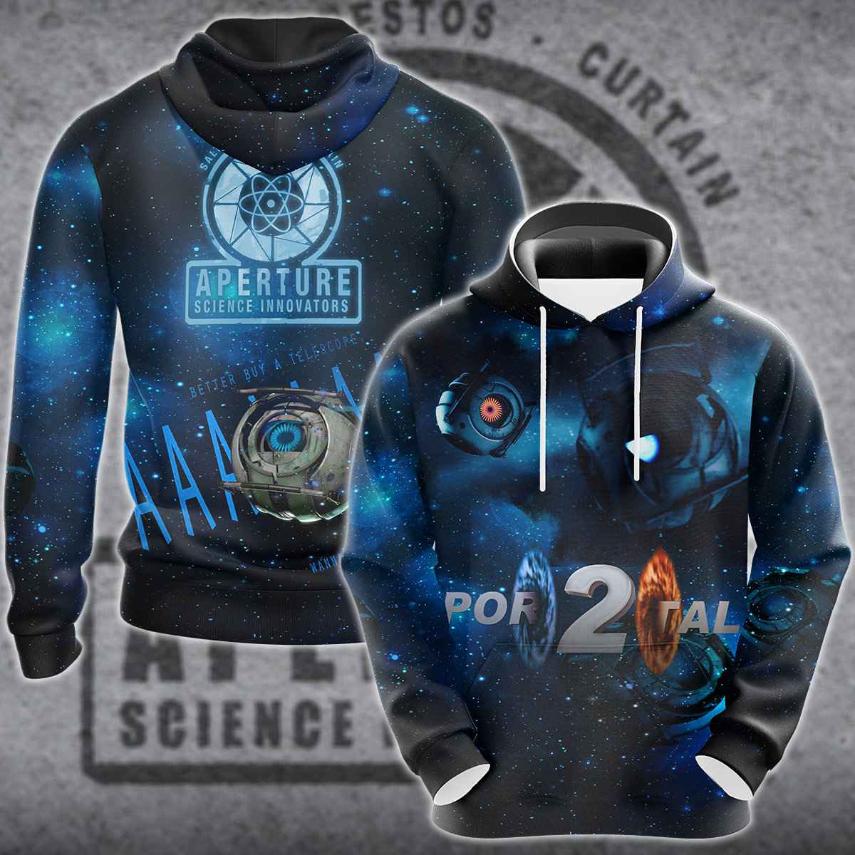 Portal 2 Video Game 3D All Over Print T-shirt Tank Top Zip Hoodie Pullover Hoodie Hawaiian Shirt Beach Shorts Jogger Hoodie S
