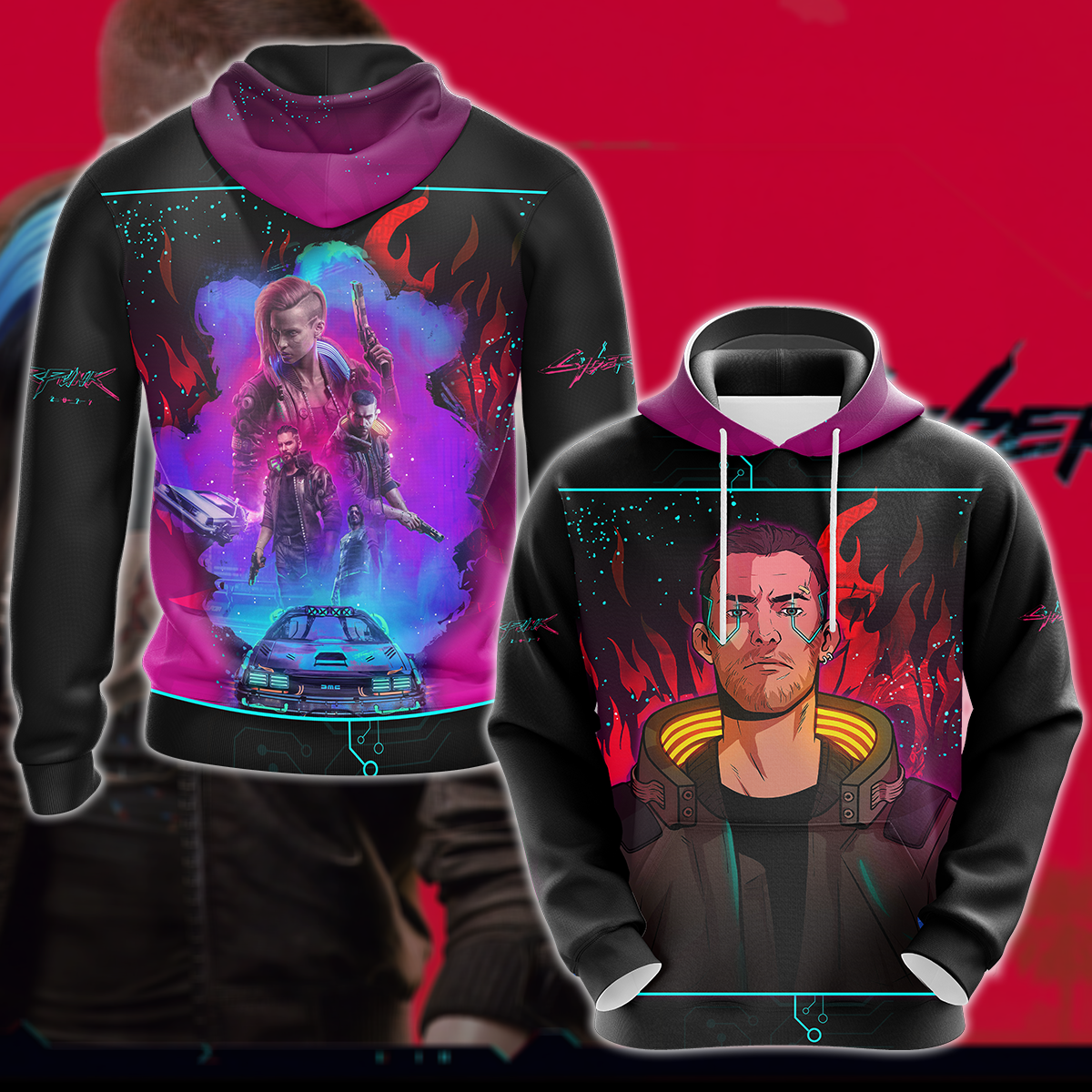 Cyberpunk 2077 Video Game 3D All Over Print T-shirt Tank Top Zip Hoodie Pullover Hoodie Hawaiian Shirt Beach Shorts Jogger Hoodie S