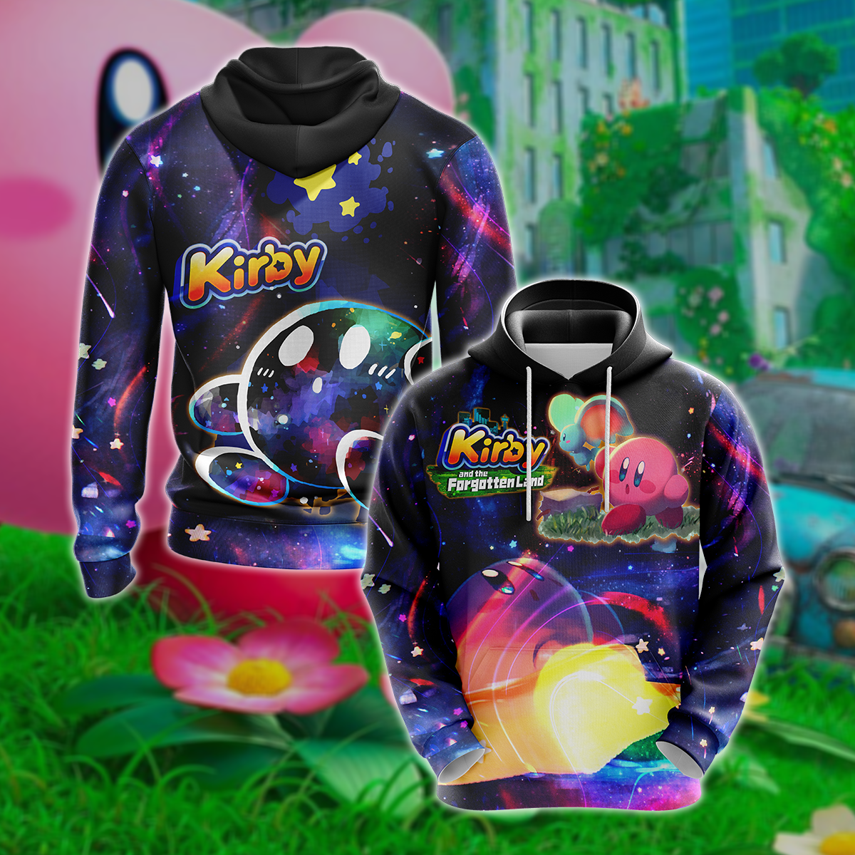 Kirby and the Forgotten Land 3D All Over Print T-shirt Tank Top Zip Hoodie Pullover Hoodie Hawaiian Shirt Beach Shorts Jogger Hoodie S