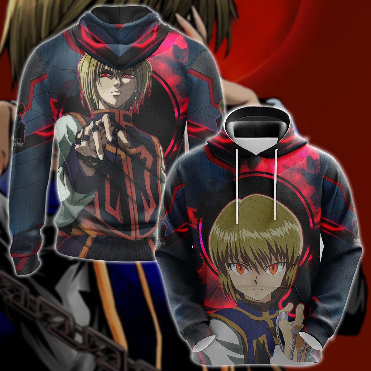 Hunter x Hunber Kurapika 3D All Over Print T-shirt Tank Top Zip Hoodie Pullover Hoodie Hawaiian Shirt Beach Shorts Jogger Hoodie S