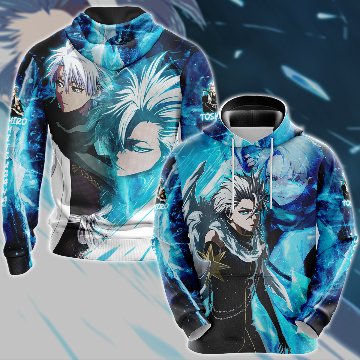 Bleach Toshiro Hitsugaya Anime Manga 3D All Over Print T-shirt Tank Top Zip Hoodie Pullover Hoodie Hawaiian Shirt Beach Shorts Jogger Hoodie S