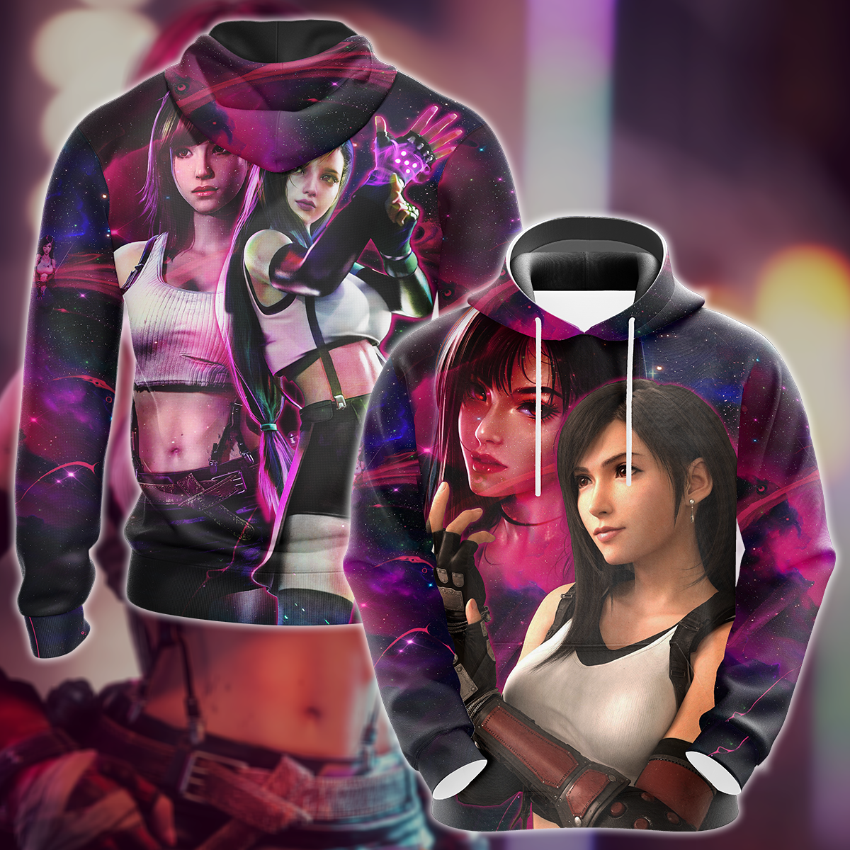 Final Fantasy VII Tifa Lockhart Video Game 3D All Over Print T-shirt Tank Top Zip Hoodie Pullover Hoodie Hawaiian Shirt Beach Shorts Jogger Hoodie S