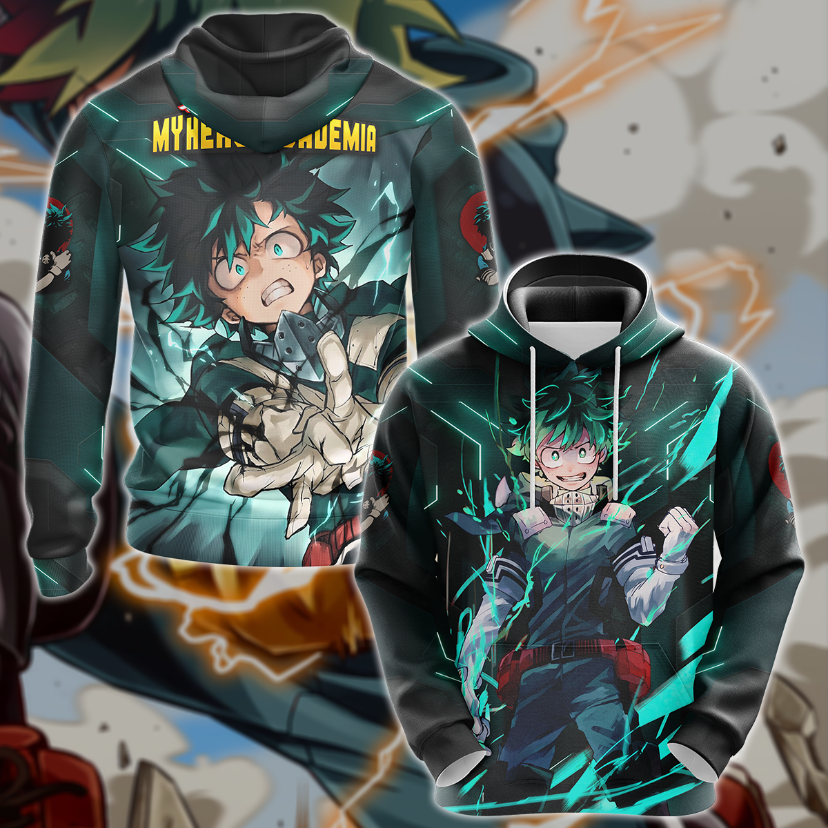 My Hero Academia Deku Midoriya Izuku 3D All Over Print T-shirt Tank Top Zip Hoodie Pullover Hoodie Hawaiian Shirt Beach Shorts Jogger Hoodie S
