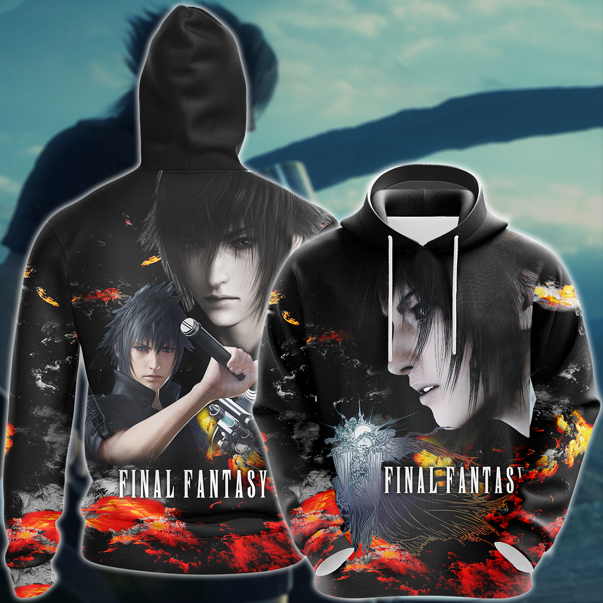 Final Fantasy XV Noctis Video Game 3D All Over Print T-shirt Tank Top Zip Hoodie Pullover Hoodie Hawaiian Shirt Beach Shorts Jogger Hoodie S