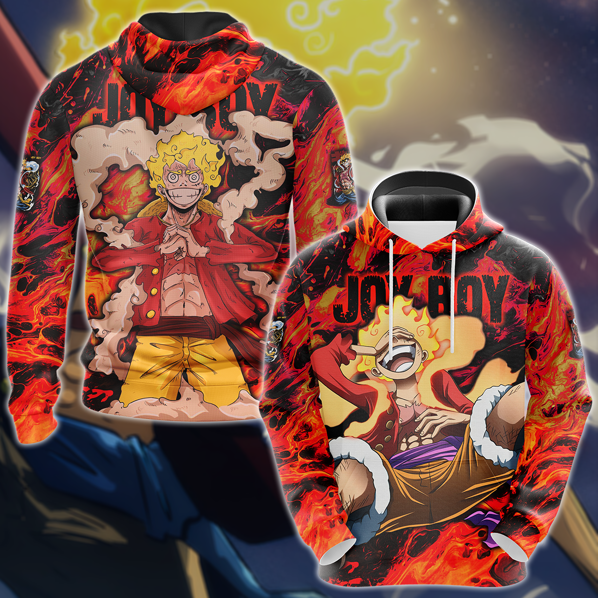 One Piece Joy boy Luffy Anime Manga 3D All Over Print T-shirt Tank Top Zip Hoodie Pullover Hoodie Hawaiian Shirt Beach Shorts Jogger Hoodie S