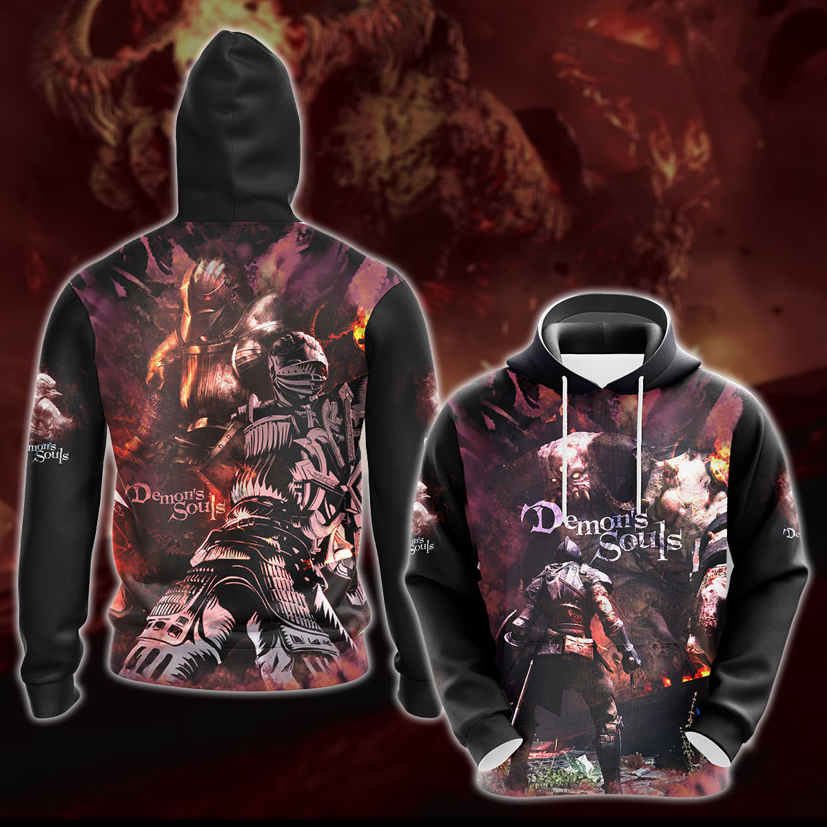 Demon's Souls Video Game 3D All Over Printed T-shirt Tank Top Zip Hoodie Pullover Hoodie Hawaiian Shirt Beach Shorts Jogger Hoodie S