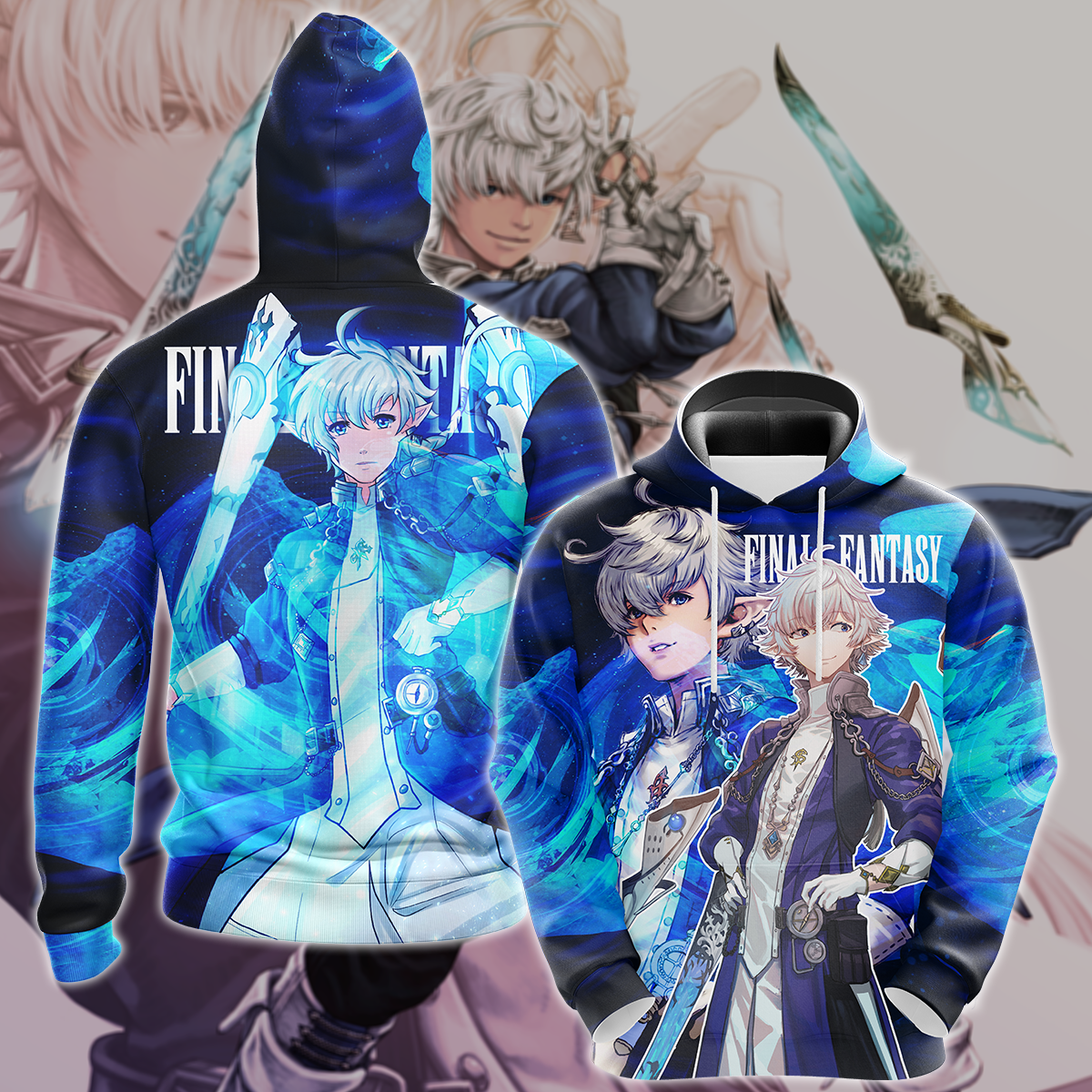 Final Fantasy XIV Alphinaud Video Game 3D All Over Print T-shirt Tank Top Zip Hoodie Pullover Hoodie Hawaiian Shirt Beach Shorts Jogger Hoodie S