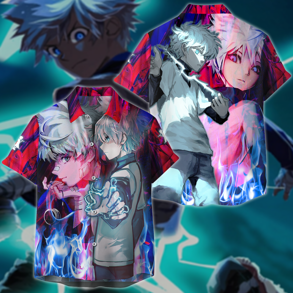 Hunter x Hunter Killua 3D All Over Print T-shirt Tank Top Zip Hoodie Pullover Hoodie Hawaiian Shirt Beach Shorts Jogger Hawaiian Shirt S