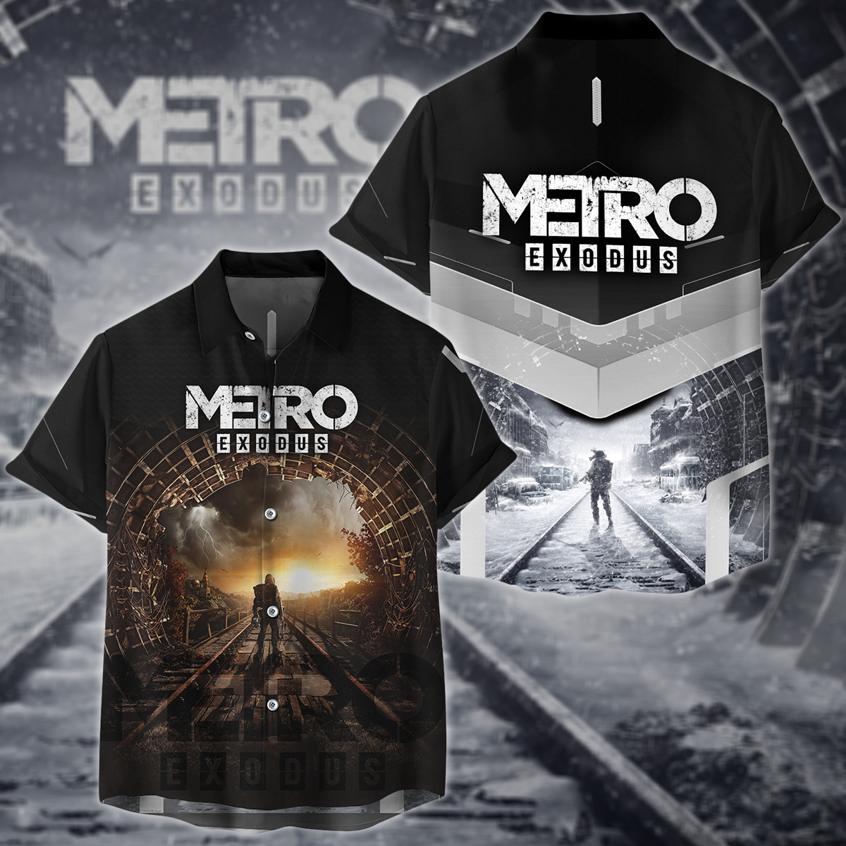 Metro Exodus Video Game 3D All Over Print T-shirt Tank Top Zip Hoodie Pullover Hoodie Hawaiian Shirt Beach Shorts Jogger Hawaiian Shirt S