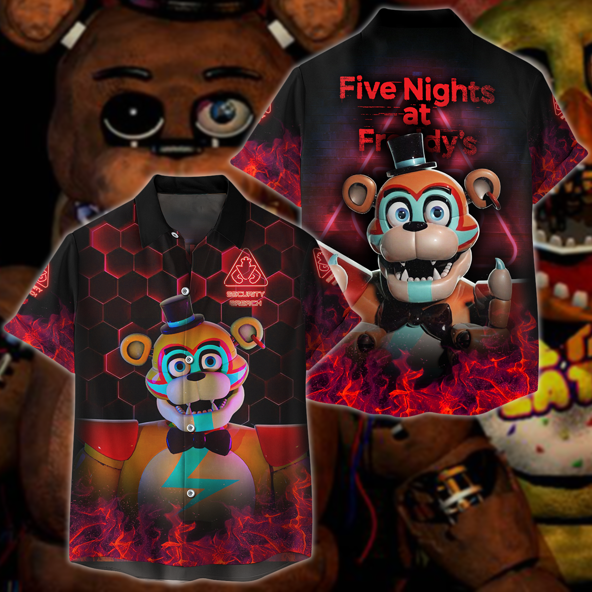 Five Nights at Freddy's: Security Breach Video Game 3D All Over Print T-shirt Tank Top Zip Hoodie Pullover Hoodie Hawaiian Shirt Beach Shorts Jogger Hawaiian Shirt S