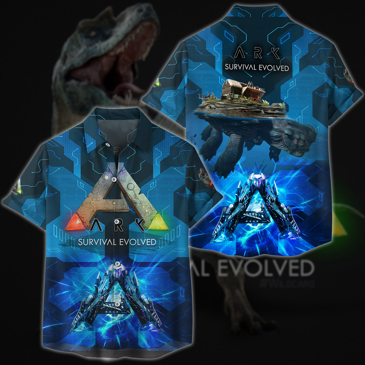 ARK: Survival Evolved Video Game 3D All Over Printed T-shirt Tank Top Zip Hoodie Pullover Hoodie Hawaiian Shirt Beach Shorts Jogger Hawaiian Shirt S
