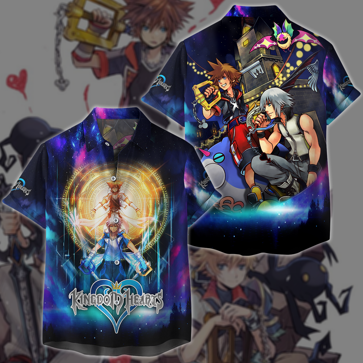 Kingdom Hearts Sora & Riku Video Game 3D All Over Printed T-shirt Tank Top Zip Hoodie Pullover Hoodie Hawaiian Shirt Beach Shorts Jogger Hawaiian Shirt S