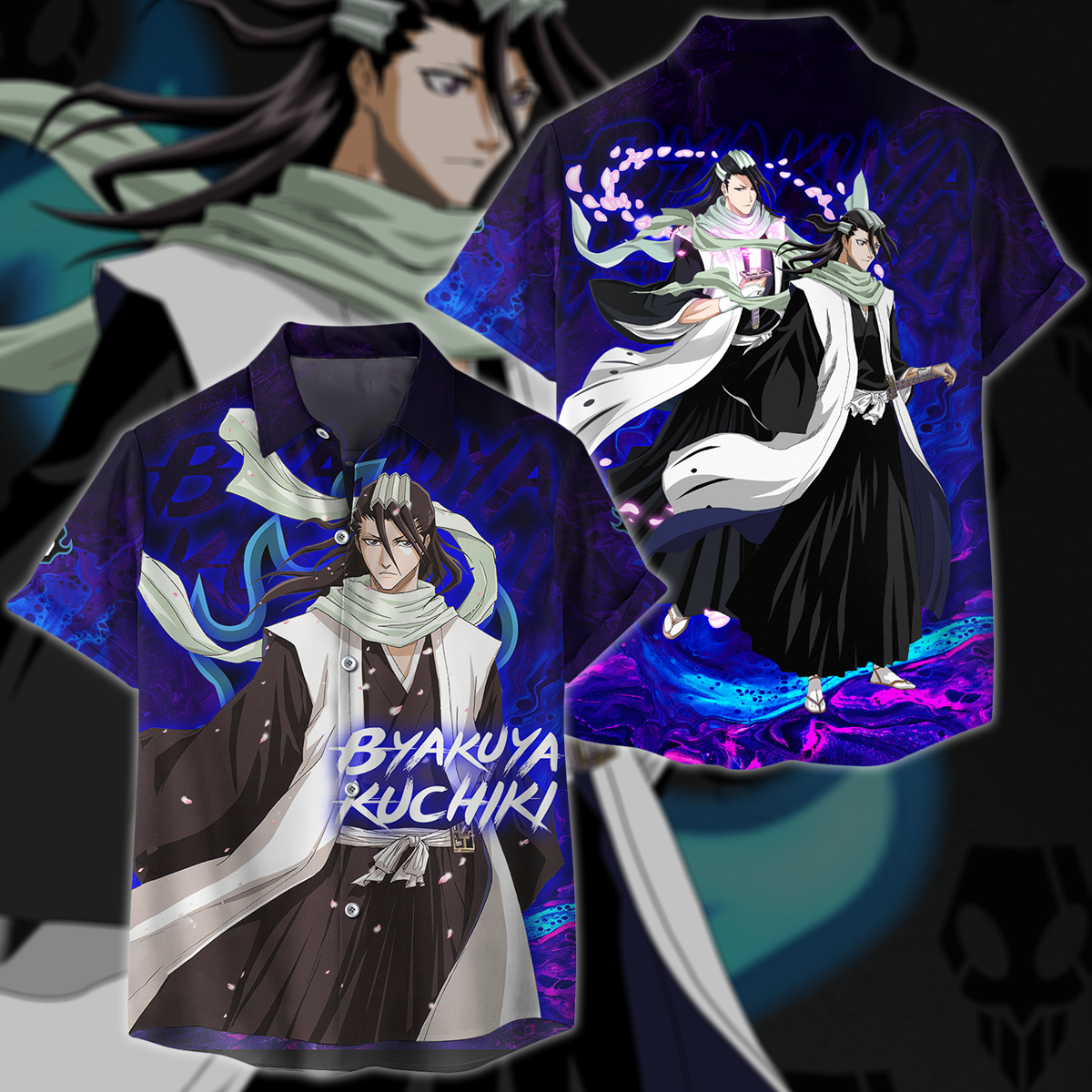 Bleach Byakuya Kuchiki Anime Manga 3D All Over Print T-shirt Tank Top Zip Hoodie Pullover Hoodie Hawaiian Shirt Beach Shorts Jogger Hawaiian Shirt S