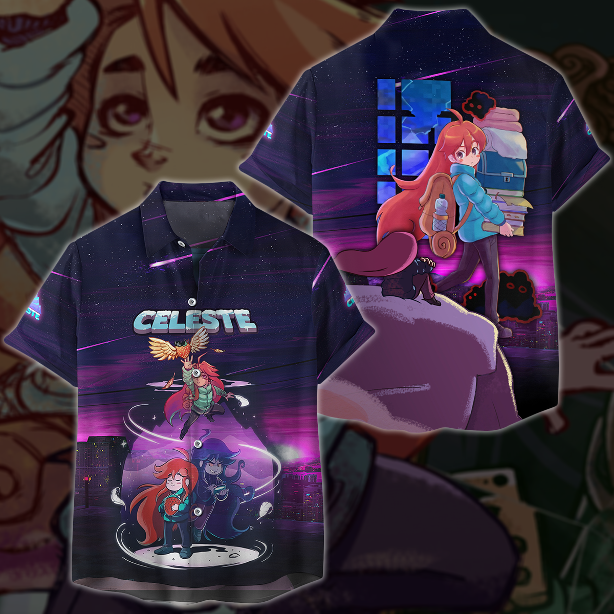 Celeste Video Game 3D All Over Printed T-shirt Tank Top Zip Hoodie Pullover Hoodie Hawaiian Shirt Beach Shorts Jogger Hawaiian Shirt S
