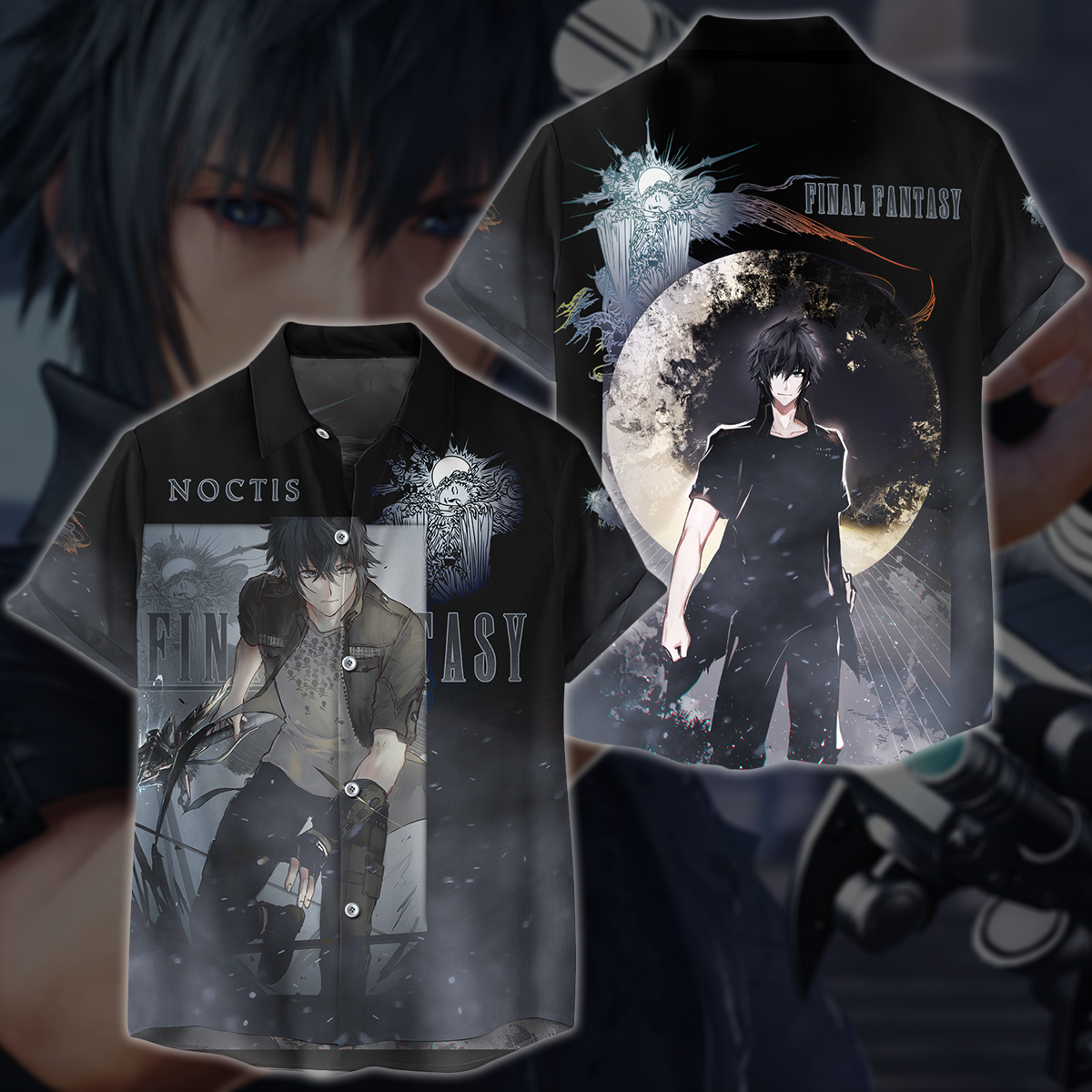 Final Fantasy XV Noctis Video Game 3D All Over Print T-shirt Tank Top Zip Hoodie Pullover Hoodie Hawaiian Shirt Beach Shorts Jogger Hawaiian Shirt S
