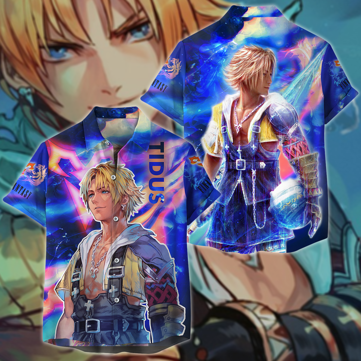 Final Fantasy X - Tidus 3D All Over Print T-shirt Tank Top Zip Hoodie Pullover Hoodie Hawaiian Shirt Beach Shorts Jogger Hawaiian Shirt S
