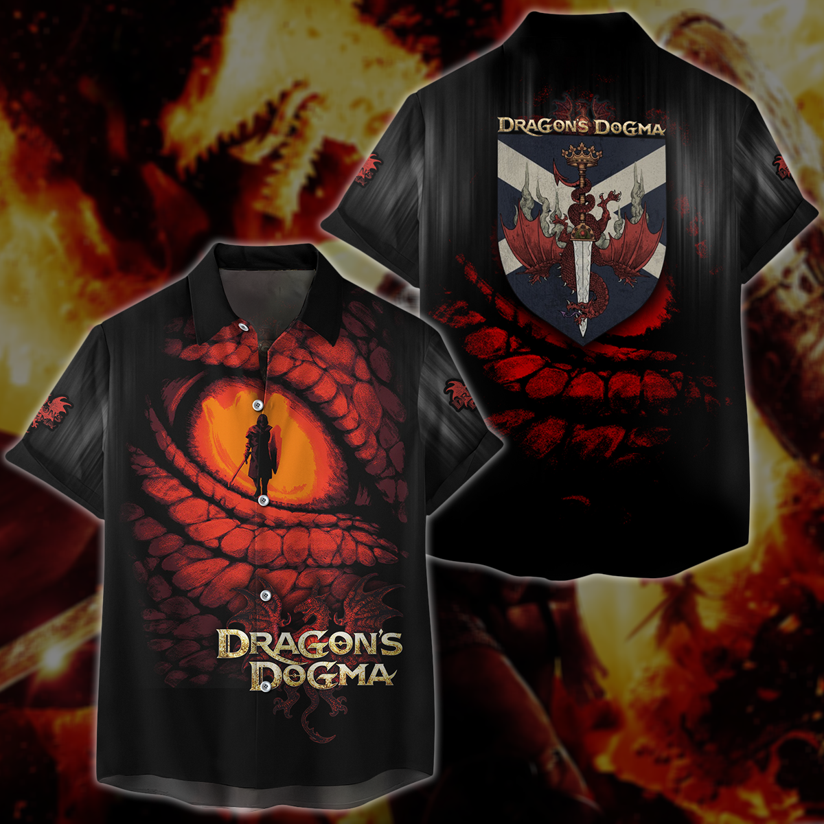 Dragon's Dogma Video Game 3D All Over Printed T-shirt Tank Top Zip Hoodie Pullover Hoodie Hawaiian Shirt Beach Shorts Jogger Hawaiian Shirt S