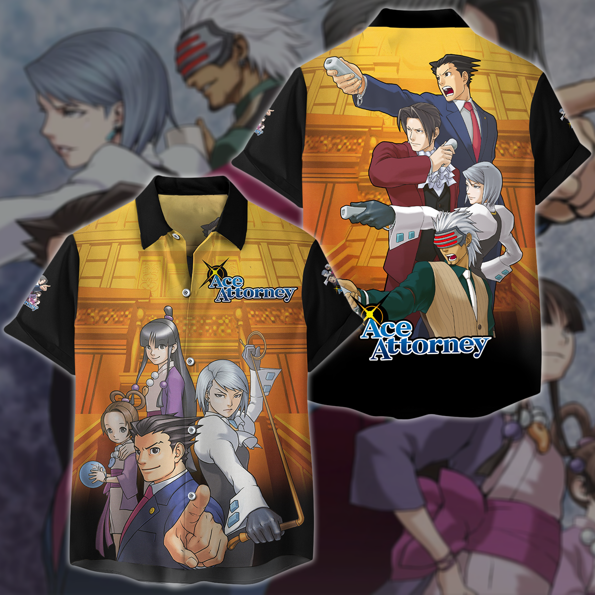 Ace Attorney Anime Manga 3D All Over Printed T-shirt Tank Top Zip Hoodie Pullover Hoodie Hawaiian Shirt Beach Shorts Jogger Hawaiian Shirt S